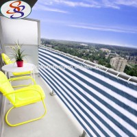 green and white striped color mesh screen for balcony